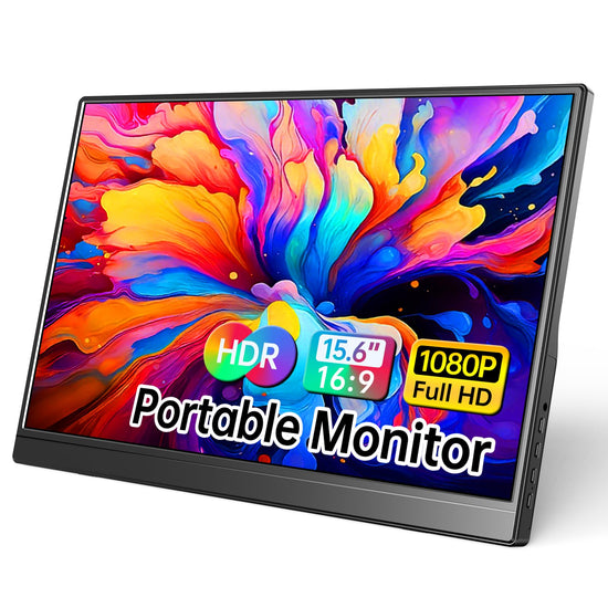 WCV portable monitor — 15.6 inch 1080P ultra-slim travel monitor with kickstand