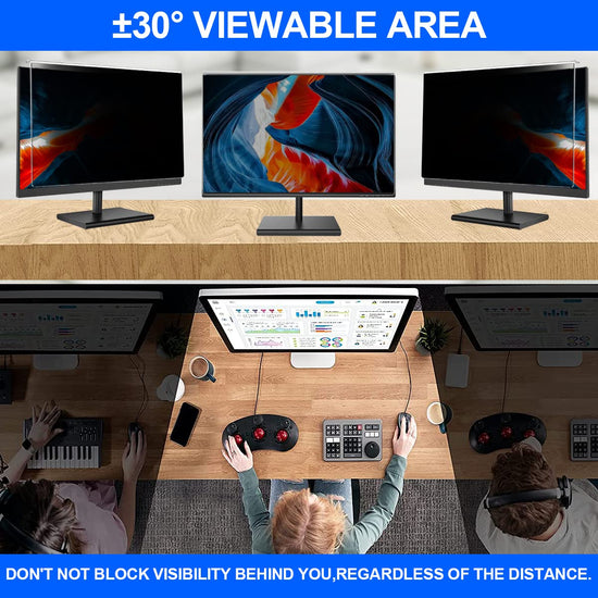GUDTEKE Computer Privacy Screen Filter 21.5 Hanging Monitor Privacy Screen Protector for 16:9 Aspect Ratio Widescreen Computer Monitor, Eye Protection Anti Glare Blue Light Screen Protector