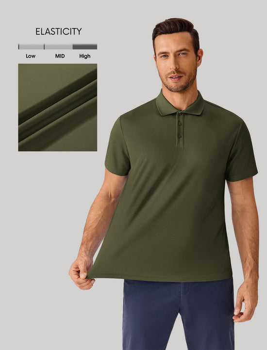 PINSPARK short sleeve polo shirt — lightweight and quick dry for golf and workouts