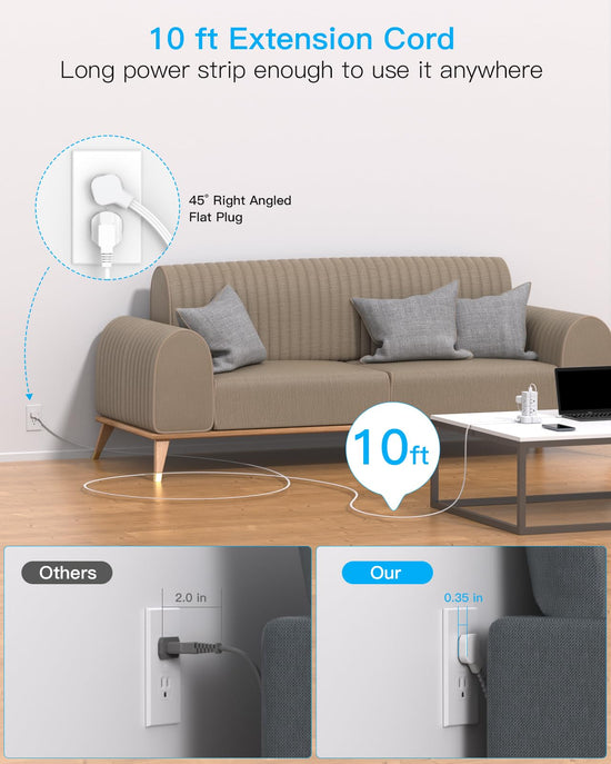 Surge protector power strip tower - 12 outlets with 4 USB ports and 6ft cord