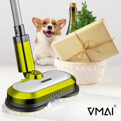 VMAI cordless electric mop with water spray and detachable battery.