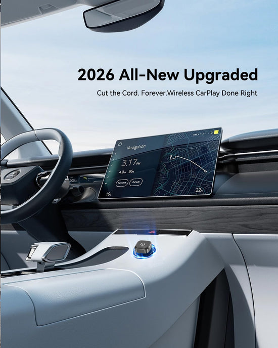 Spedal 2026 2-in-1 Wireless CarPlay & Android Auto Adapter, Ultra Mini Dongle Converts Wired to Wireless, WiFi 6 & Bluetooth 5.4, Plug & Play Stick for Cars with Factory Wired System, Low Latency