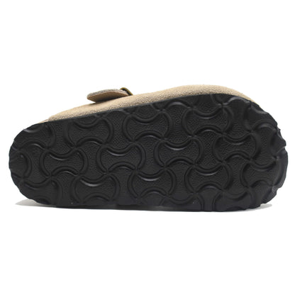 Kids suede clogs — Adjustable buckle mules for toddlers in black