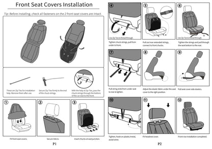 Custaura vehicle seat cover — waterproof leather in black and red