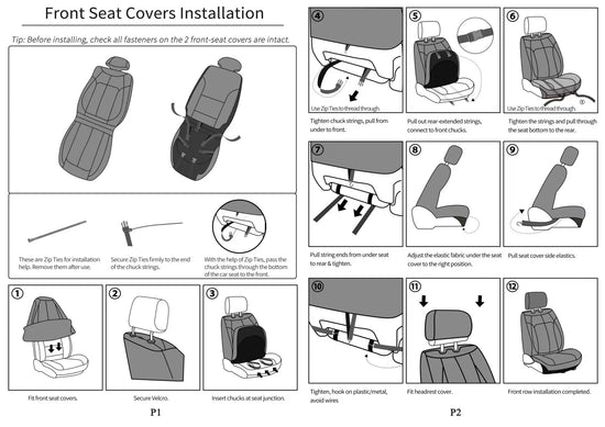 Custaura vehicle seat cover — waterproof leather in black and red