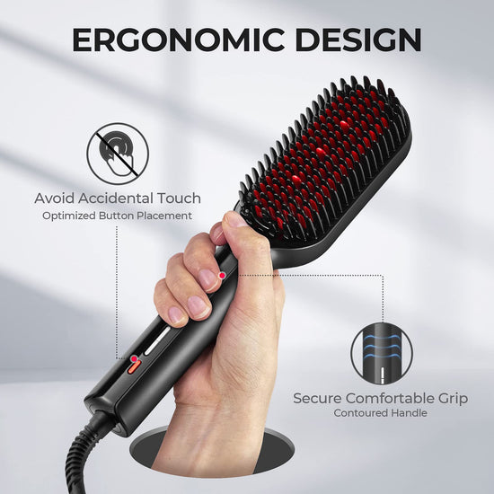 TYMO hair iron — upgraded ionic straightening brush with dual voltage