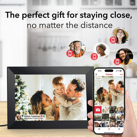 YunQiDeer digital picture frame — 10.1 inch WiFi photo sharing with touch screen