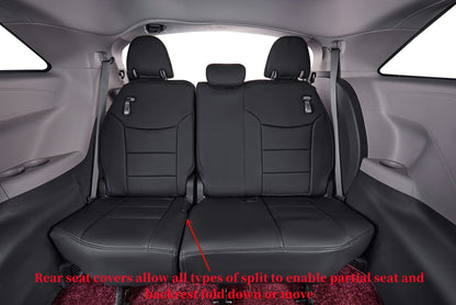 coverdream Sienna seat covers - Custom fit waterproof faux leather for 2021-2026 Toyota Sienna 7-seater