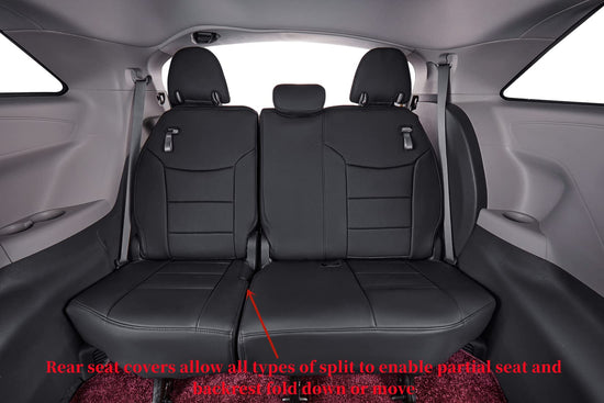 coverdream Sienna seat covers - Custom fit waterproof faux leather for 2021-2026 Toyota Sienna 7-seater