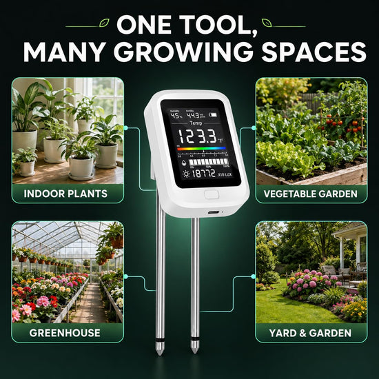 Soil Moisture Meter, 6-in-1 Soil pH Tester Test Kit for Garden, Lawn, Farm