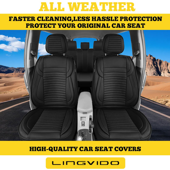 LINGVIDO vehicle seat cover — Faux Nappa leather, airbag compatible and waterproof