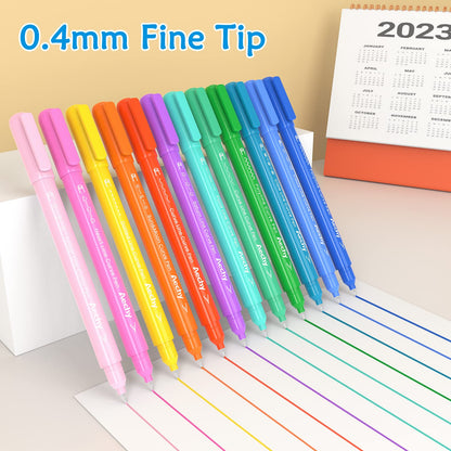 AECHY marking pen — dual tip with curve shapes and 8 colors for note taking supplies