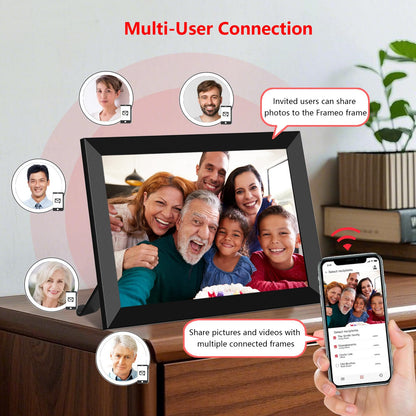Digital picture frame — WiFi touchscreen display with auto-rotate feature and easy sharing