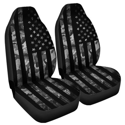 gearider vehicle seat cover - black camouflage with USA flag print, waterproof design