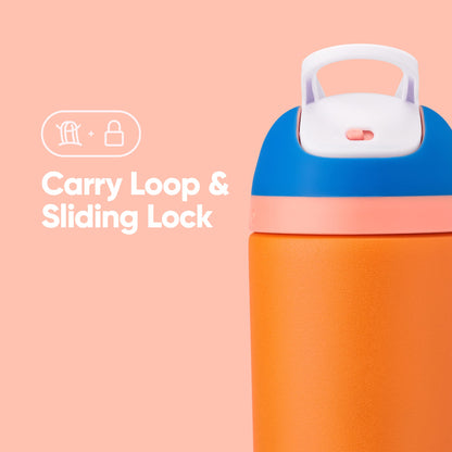 Thermos — Kids insulated stainless-steel water bottle with straw and locking lid