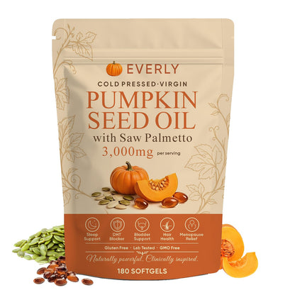 Everly Pumpkin Seed Oil with Saw Palmetto, 180 SOFTGELS (1PCS)