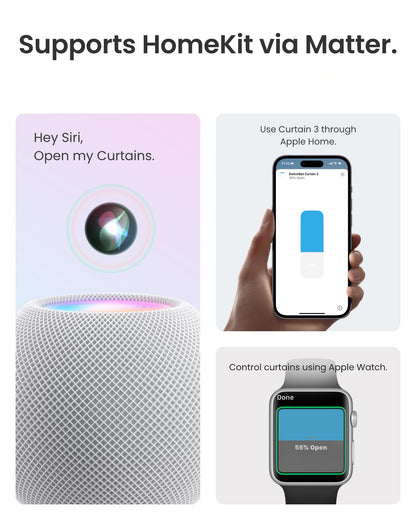 SwitchBot curtain opener — Bluetooth remote control with app and timer