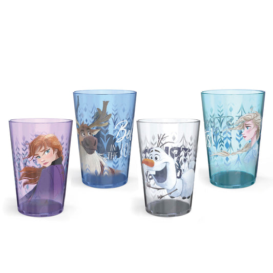 Zak Designs nesting tumbler set — Durable plastic cups with fun artwork, 4-pack