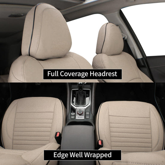 EKR Legacy seat covers - Custom fit for Subaru Legacy 2015-2019, faux leather set in beige