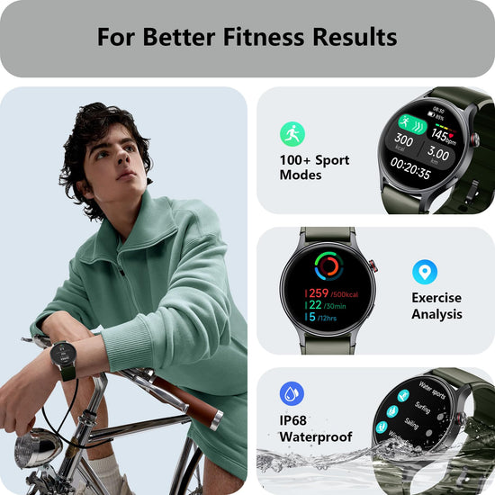 aeac Smart Watch — AMOLED ultra-clear screen with heart rate monitor and 110+ sport modes