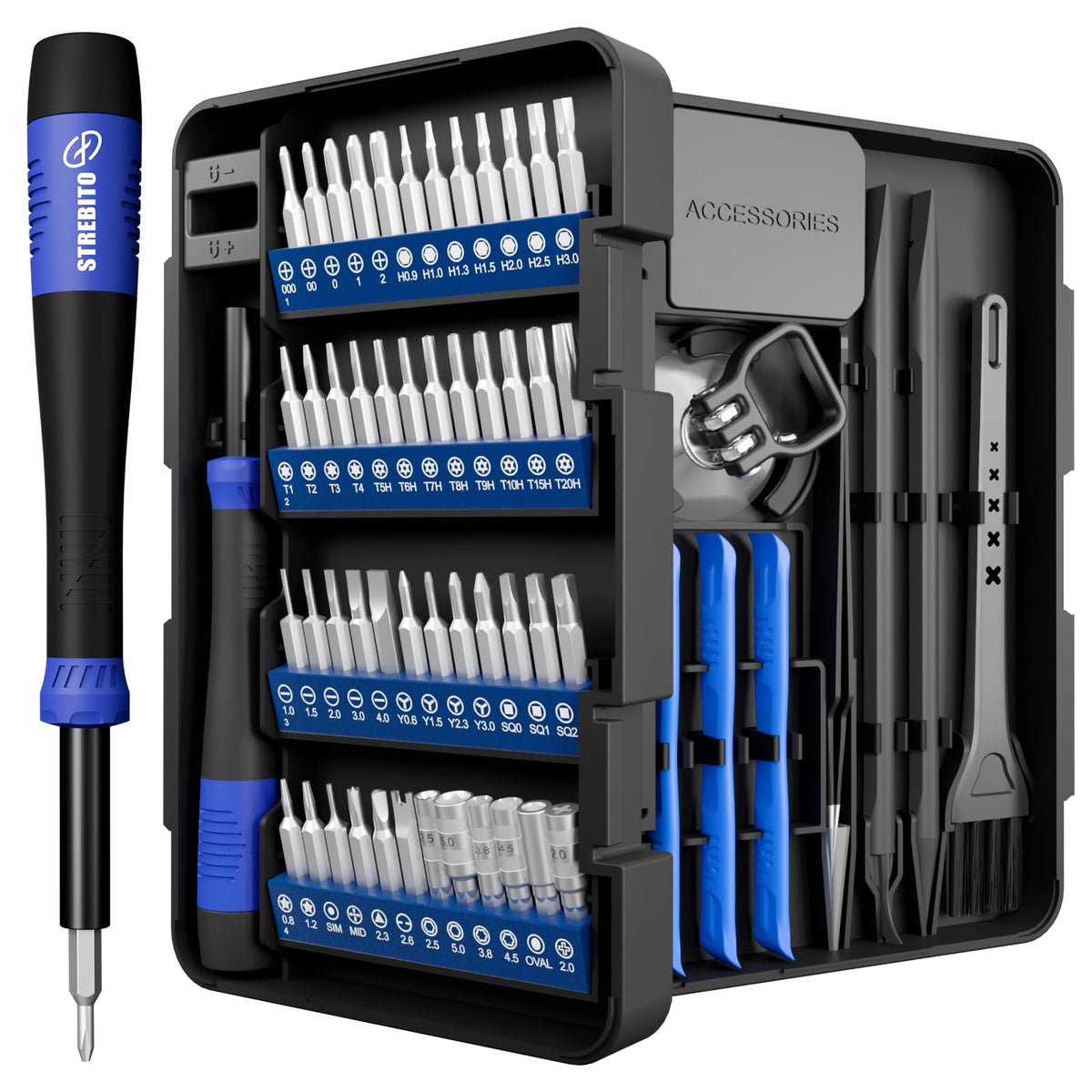 STREBITO screwdriver set — 64 in 1 precision small screwdriver kit for electronics