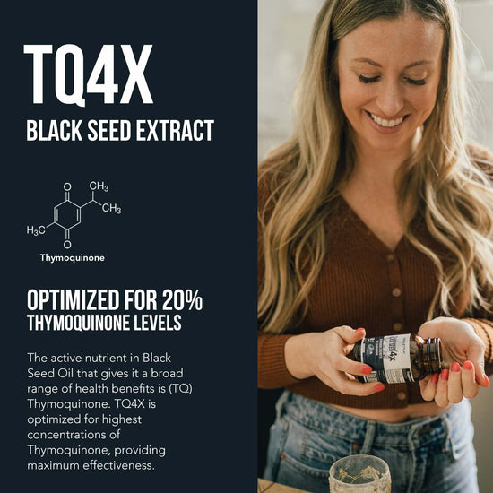 Nutritional supplement — 20% thymoquinone black seed oil extract capsules 60 countNutritional supplement — TQ-Advanced 4X thymoquinone capsules 60 count 100MG or 50MG