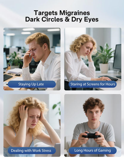 Burrki Eye Massager with Heat and Cooling, Massaging Eye Mask