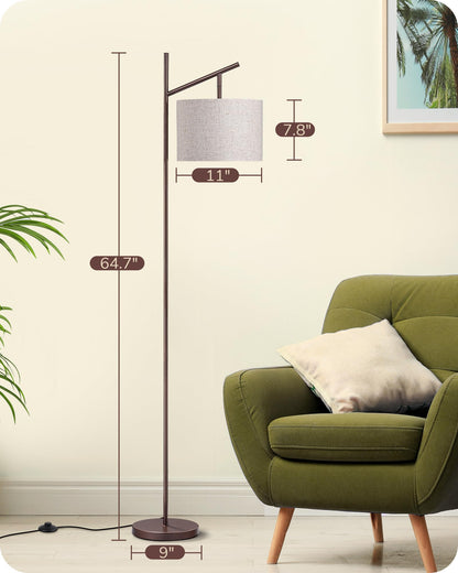 EDISHINE floor lamp — 64.7 minimalist design with adjustable shade and foot pedal switch