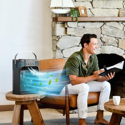 Air cooler — LEAEYFE 3 speeds with 1200ml water tank and 7 color lights