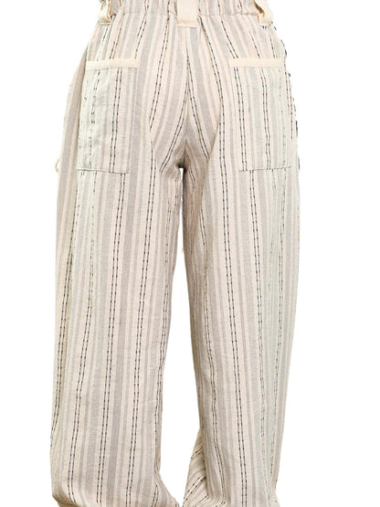 Yinawsky women drawstring wide leg pants with pockets