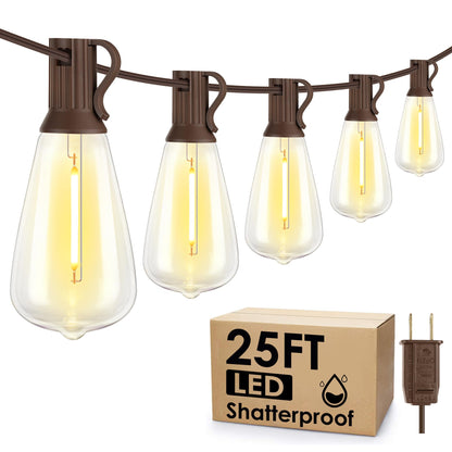 Larkvue string lights — waterproof and dimmable with retro Edison bulbs 2700K