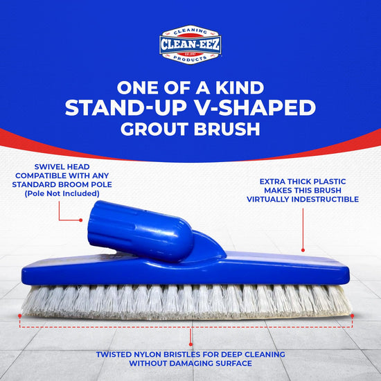 Clean-eez grout cleaner with stand-up brush attachment - heavy-duty scrubber for tile and grout 32 oz.