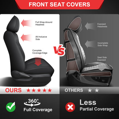 TTX lighting seat covers - custom fit waterproof black faux leather for Toyota RAV4 2019-2025