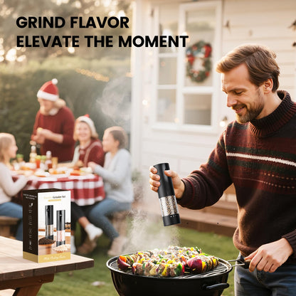 Seasoning mill — Rechargeable electric grinder set with adjustable coarseness