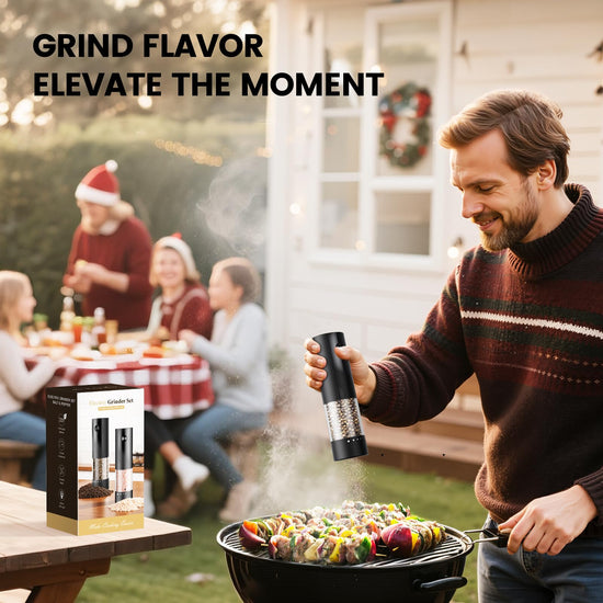 Seasoning mill — Rechargeable electric grinder set with adjustable coarseness