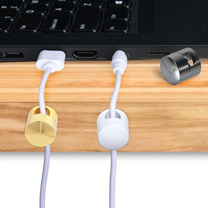 Cord management cover — Adjustable adhesive metal cord clips for desk and office