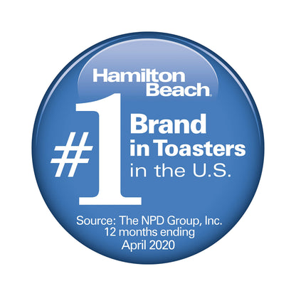 Hamilton Beach toaster — Bagel setting with slide-out crumb tray and auto-shutoff