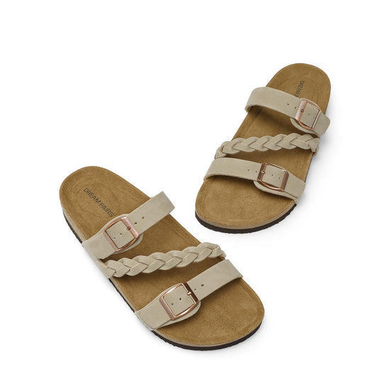 Sandal — Soft cork footbed with adjustable buckle and arch support