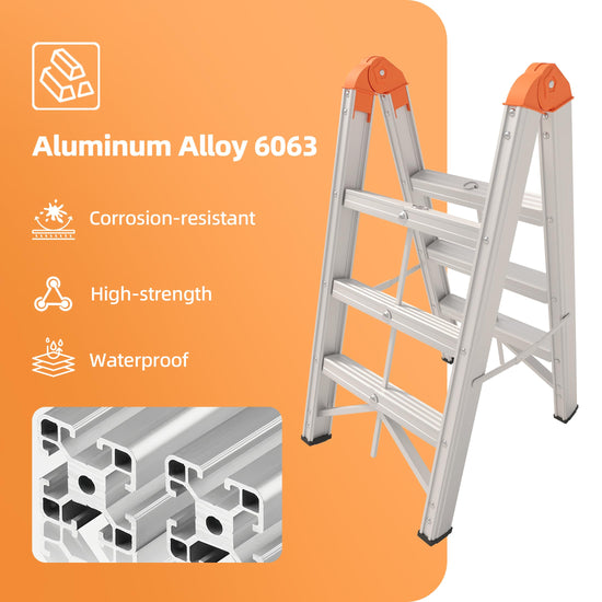 Aparecium ladder — aluminum foldable twin front collapsible A frame design