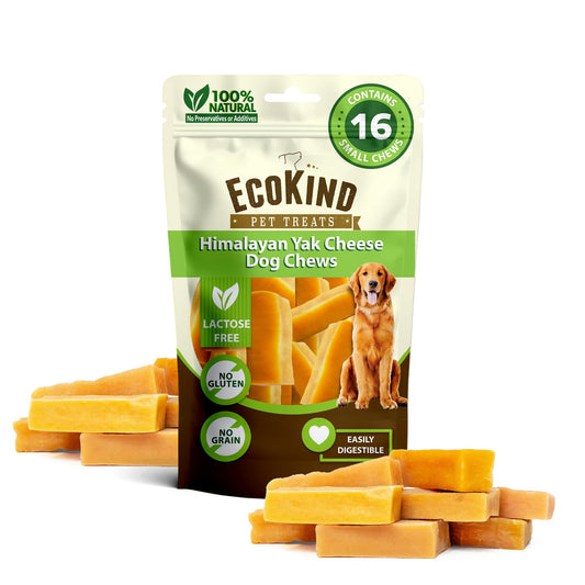 EcoKind Premium Yak cheese chew for large breed dogs, all natural and high protein.