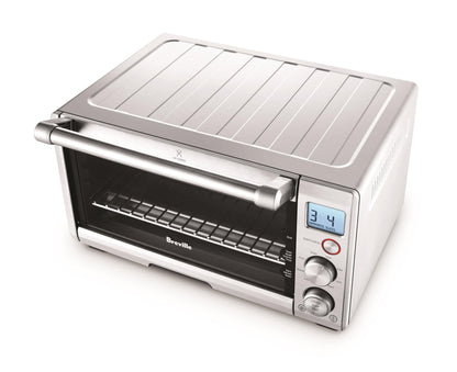 Breville countertop oven — compact design in brushed stainless steel