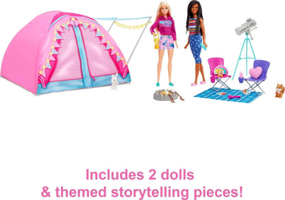 Toy figure playset — Barbie It takes two camping set with dolls and accessories