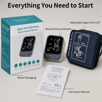 Lineshare blood pressure monitor — large LED display with adjustable cuff and memory
