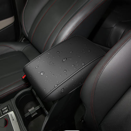 AOMSAZTO console covers - Armrest covers for 2019-2025 Subaru Forester in black with black stitches