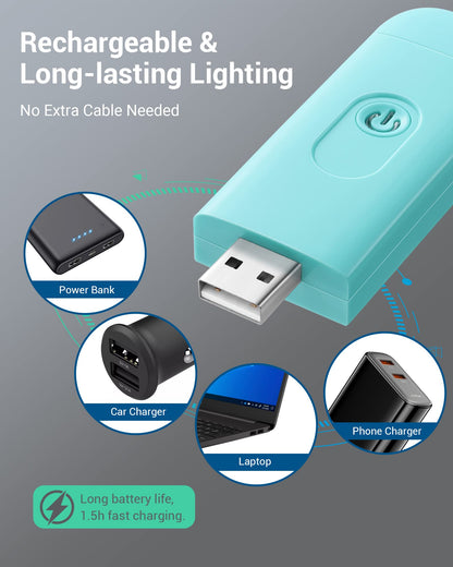 DEWENWILS lamp — USB rechargeable clip on light for kids reading in bed