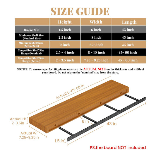 MOUNT_BRACKET — Large floating shelf bracket with heavy duty support tools