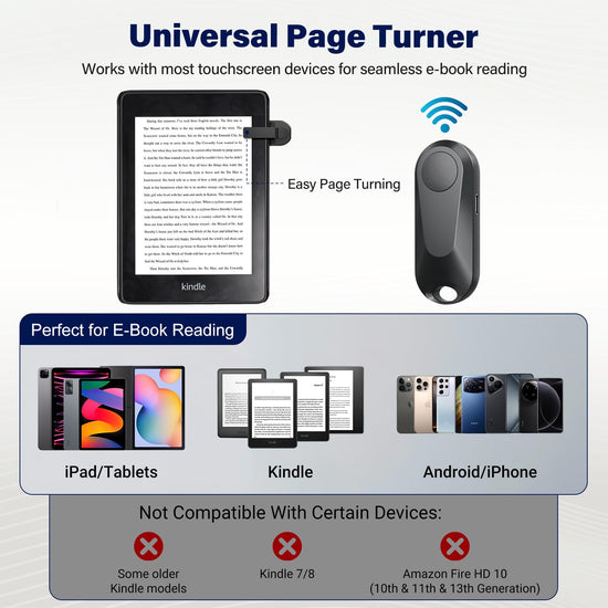 DATAFY remote control page turner with storage bag for Kindle and Kobo eReaders