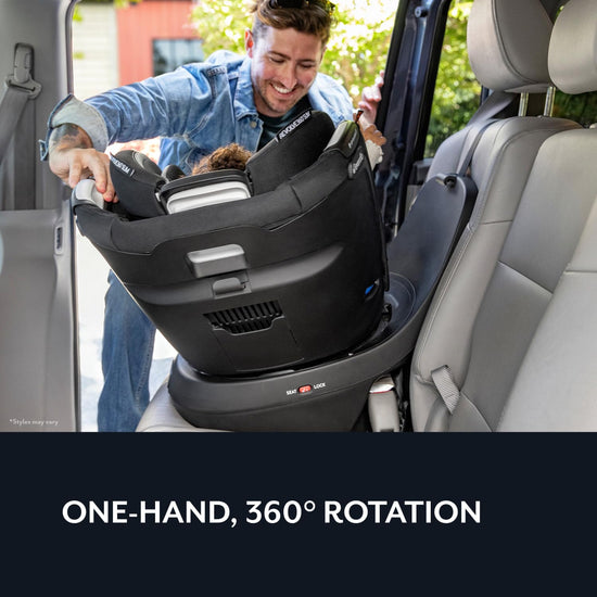 Evenflo Revolve360 Slim car seat — 2-in-1 rotational design with quick clean cover