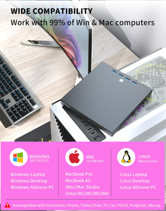 Optical disc drive — 9 in 1 USB 3.0 and Type-C with multiple ports and slots
