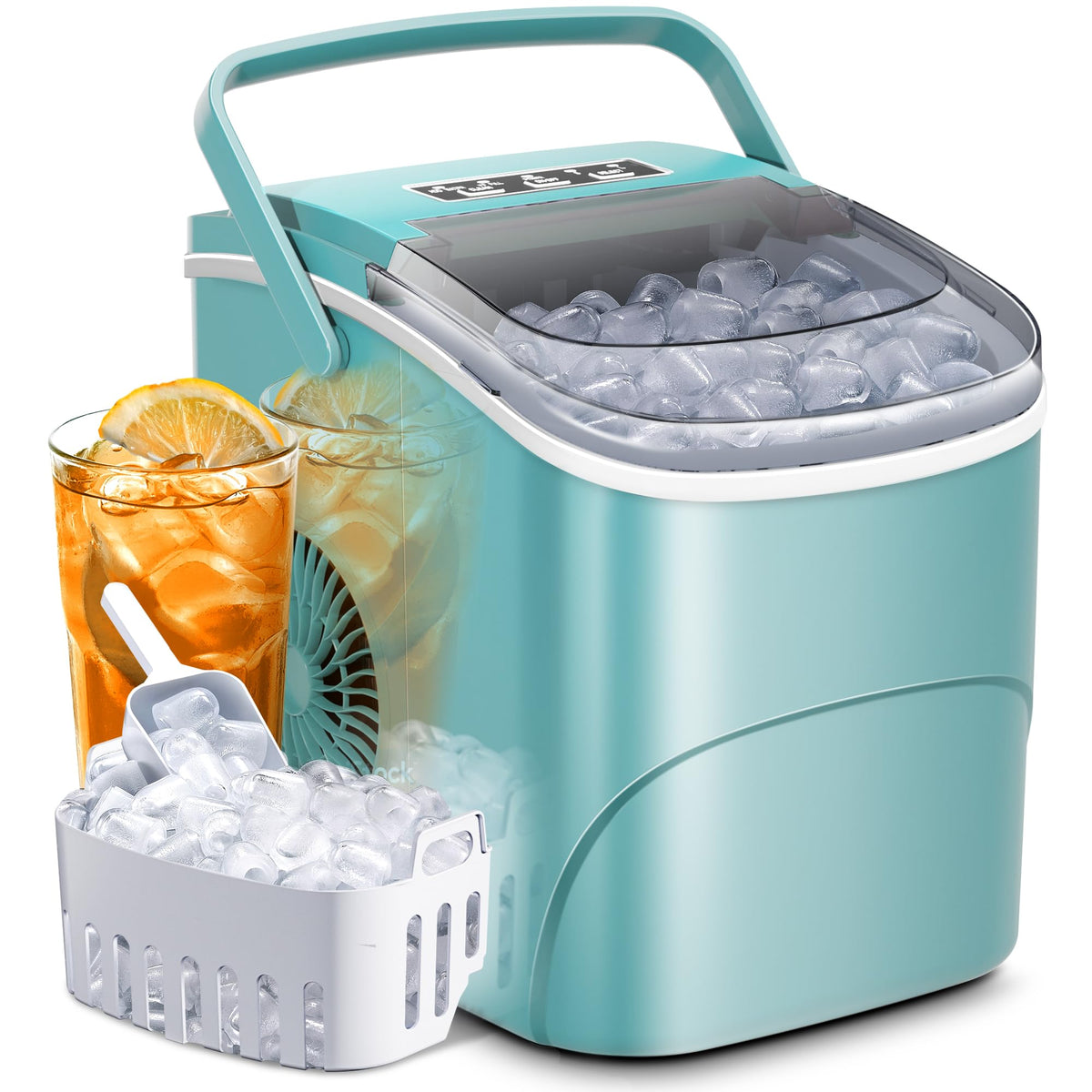 AGLUCKY ice maker - Portable countertop model with self-cleaning feature and 2 ice sizes